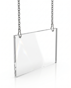Porte-affiche élégant en acrylique à cadre transparent avec chaîne suspendue Présentoir de présentation élégant pour les bureaux, les magasins et les paramètres de la maison - Product Image 1