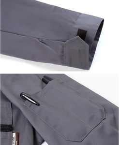 Combinaison de travail pour hommes, multi-poches, pour mécaniciens, combinaison de travail à manches longues, fermeture éclair sur le devant, combinaison de travail cargo, uniforme de travail industriel - Product Image 5