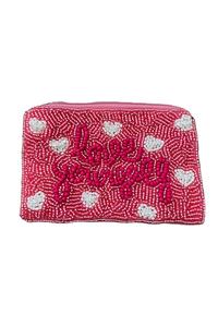 Petit sac à portefeuille élégant brodé artisanal rose et orange perlé élégant fantaisie traditionnel et mignon Premium par Hiba Enterprises - Product Image 5