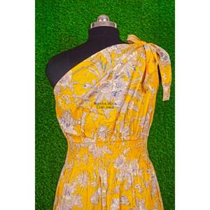 Vestido Maxi Casual de Verano para Mujer, Estilo Boho Playero, con Hombro Descubierto y Abertura en Forma de Corazón, Estilo Juvenil, para Despedidas de Soltera - Product Image 6