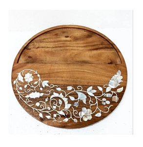 Bandeja de madera y nácar hecha a medida, plato decorativo de diseño superior, bandeja de chocolate de madera y nácar - Product Image 6