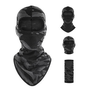 Pasamontañas 2026 con logo, liso, para exteriores, para ciclismo y motocicleta, con dobladillo extendido, diseño de calavera, máscara de esquí personalizada con 1 orificio - Product Image 1