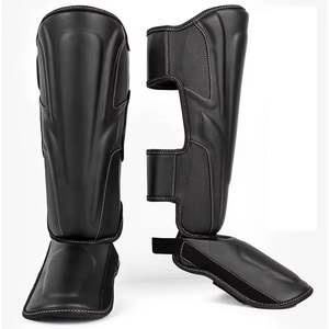 Cheap Price High-quality Leather Shin Guard Custom-made Lightweight Protection for Kick Boxing Made in Pakistan - Product Image 4