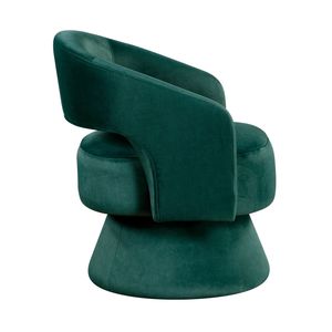 Poltrona Girevole Moderna di Lusso 1 pz in Velluto Verde con Struttura in Legno Massello, Elegante Arredamento per Soggiorno - Product Image 4