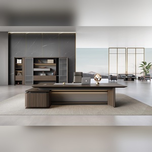 โต๊ะทำงานผู้บริหาร HPL ทนทาน โครงสร้างไม้อัดเกรด E1 ชุดโต๊ะทำงานแบบโมดูลาร์ขนาดใหญ่ สำหรับมืออาชีพ - Product Image 6