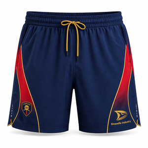 Custom Men's Premium Sporty Solid Pickleball Shorts-4-Way Stretch Moisture-Wicking Navy <b>Blue</b> Athletic Training Teamwear - Product Image 2