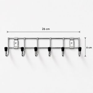 Stainless Steel Wall Mounted Towel <b>Hook</b> Set 6 <b>Hooks</b> Polished <b>Chrome</b> Bathroom Kitchen Organizer - Product Image 2