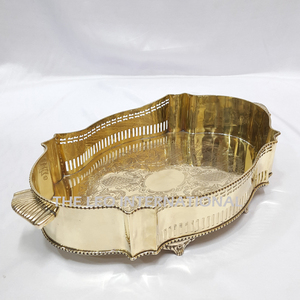 ถาดเสิร์ฟชาและกาแฟดีไซน์สุดหรูหรา คลาสสิก สวยงาม พร้อมหูจับสีทอง วัสดุหินอ่อนลายสวย - Product Image 6