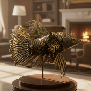 Escultura de Pez de Hierro Forjado, Moderna, Antigua, Resistente a la Intemperie, Decoración para el Hogar, Regalos, Artesanía, Feng Shui, Diseño Personalizable - Product Image 1