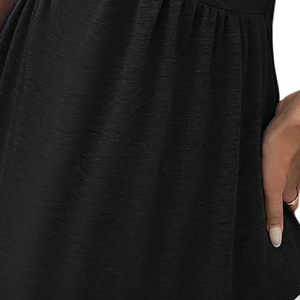 Débardeur tricoté noir uni respirant à col en V sans manches avec devant torsadé et bas évasé pour femme – Idéal pour l'été - Product Image 6