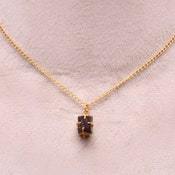 Colgante Infantil de Cuarzo Ahumado Natural con Plata de Ley 925 y Baño de Oro de 14K, Piedra Curativa de Cristal Natural, Joyería Hecha a Mano, Regalo - Product Image 3