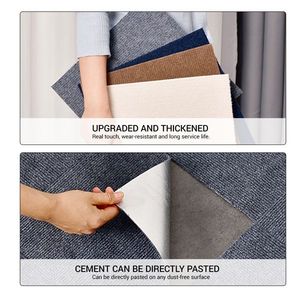Piastrelle per Moquette Autoadesive da 12 Pollici, Tappeto a Pelo Riccio Adesivo Antiscivolo per Ufficio, Hotel, Camera da Letto, Soggiorno, Uso Domestico - PP Nylon - Product Image 4