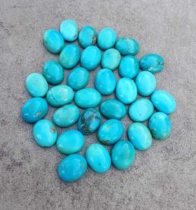 Turquoise américaine naturelle ovale cabochon à dos plat, pierre précieuse calibrée, pierre en vrac pour la fabrication de bijoux, vente en gros - Product Image 4