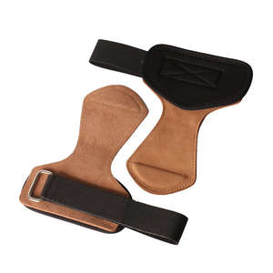 Sangles de poignet antidérapantes en cuir de vachette de qualité supérieure avec coussinets de préhension pour l'entraînement de musculation, de soulevé de terre et de deadlift, idéales pour l'hiver et au design tendance - Product Image 2