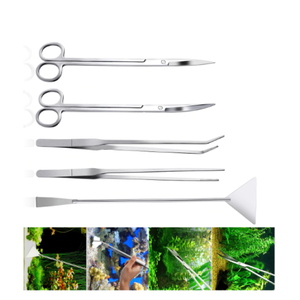 Juego de Herramientas para Acuario de Acero Inoxidable, 5 Piezas, Pinzas para Plantas, Tijeras, Espátula, Kit para Mantenimiento de Peceras - Product Image 6