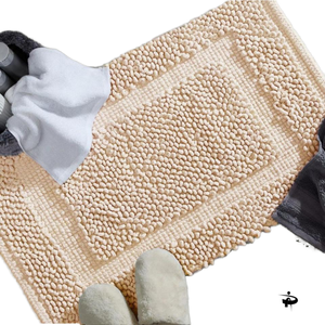 Tapis de bain tufté à la main en chenille de coton ultra doux Dernier design antidérapant Absorbant et lavable pour la maison ou l'hôtel - Product Image 1
