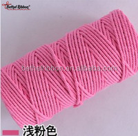 Corde de coton colorée bon marché, garniture de corde de boulanger en coton macramé de 3mm pour bricolage
