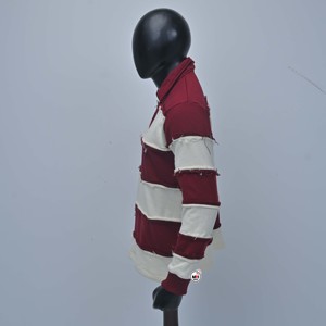 Wholesale Mens Short Sleeve <b>Striped</b> Knitted Breathable Cotton for <b>Shirt</b> Color Blocked Casual Design <b>Red</b> <b>White</b> Pattern Premium - Product Image 2