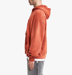 Sudadera con Capucha y Cremallera de Diseño Vintage, Estilo Desgastado, Fabricada en Pakistán, Diseño Personalizado de Última Moda, Comodidad Diaria para Otoño - Product Image 5