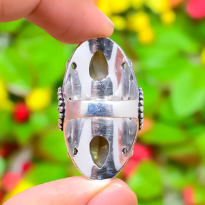 Bague en labradorite naturelle, argent sterling 925, bijoux en pierres précieuses, bague artisanale pour femmes - Product Image 3