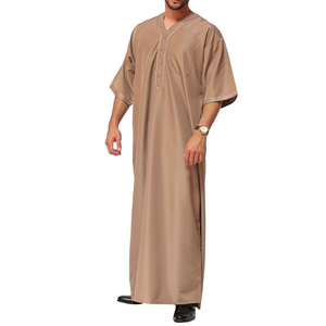 Thobe musulman pour hommes, vêtements islamiques traditionnels de longueur intégrale pour la vente en gros - Product Image 5