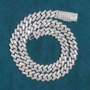 Collier chaîne cubaine Iced Out à 3 rangs en zircon plaqué or et argent, pendentif Hip Hop pour homme, cadeau pour enfant - Product Image 5