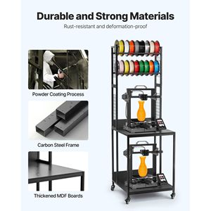 4-Tier 3D <b>Printer</b> <b>Stand</b> Filament Storage Rack with Cart Wheels Spools Holder for Efficient Organization of <b>Printer</b> Filament - Product Image 5