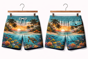 Shorts de baño Tropical Sunset para hombre – Shorts de playa de secado rápido con estampado de palmeras - Product Image 5