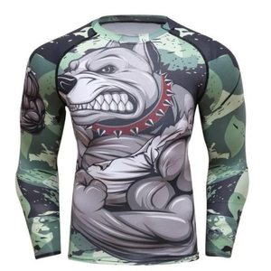 Camiseta Deportiva de Manga Larga para Hombre, con Estampado de Dibujos Animados de Perros por Sublimación, de Secado Rápido, Ajuste Delgado, Cuello Redondo - Product Image 5