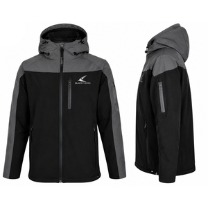 Veste softshell d'hiver à capuche pour homme, best-seller, fermeture éclair, imperméable, respirante, anti-UV, résistante aux déchirures, 100% polyester - Product Image 1