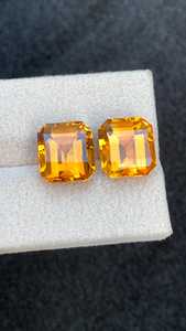 Pierre précieuse naturelle Citrine, paire de pierres facettées assorties, quartz jaune pour la fabrication de bijoux fins, gemmes calibrées - Product Image 4