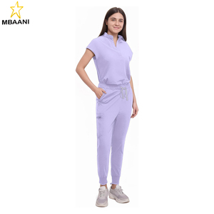 <b>Scrubs</b> <b>Set</b> for Women Nurse Uniform Jogger Suit Stretch Top & Pants with Multi Pocket for Nurse Esthetician Workwear - Product Image 3