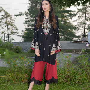 Conjuntos de Ropa Étnica para Mujer, Shalwar Kameez, Tallas Grandes, Encaje, Diseño Único, Corte Holgado, Trajes de 2 Piezas - Product Image 1