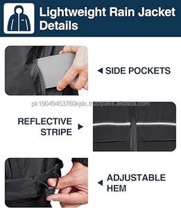 Veste coupe-vent unisexe légère, imperméable, écologique, en Oxford, à coque rigide, décontractée, zippée, à capuche, respirante, taille plus - Product Image 2