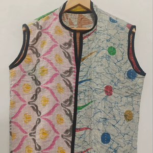 Veste sans manches en coton écologique réversible, respirante, imprimée, matelassée, tricotée, chic et décontractée pour l'hiver, de grande qualité - Product Image 1