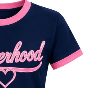Camiseta de punto con cuello redondo y manga corta para mujer, con estampado gráfico de letras, informal, para el día a día, de Jack and Jill Motherhood - Product Image 5