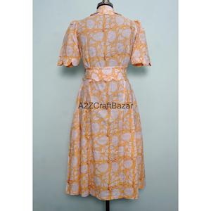 Robe longue en coton à fleurs de haute qualité, col en V, coupe ample, pour le printemps et l'été, robe maxi élégante, robe décontractée tendance pour femmes - Product Image 6