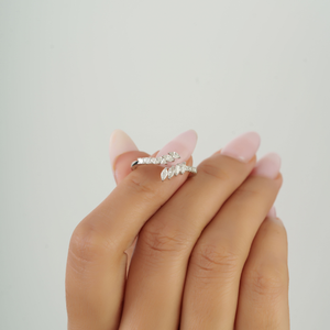 Anillo de Compromiso de Diamantes Reales de Alta Calidad, Diseño Único, Oro Blanco Puro de 14K, Precio de Fábrica al por Mayor, Regalo de Aniversario - Product Image 4