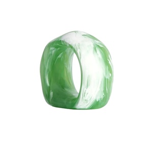 HOT SELLING Latest Green <b>White</b> Resin Napkin Ring Modern Abstract Design <b>Table</b> Decor Dining Accessories Home Styling Accent - Product Image 1
