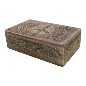 Caja Decorativa de Madera de Mango con Diseño de Hoja de Pentagrama, Tallada a Mano, para Joyería, de Brownwood Handicrafts - Product Image 6