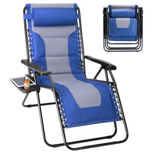 Heavy Duty Outdoor Recliner Foldable Anti-Gravity Leisure Chair with Sleeve Encased Zero Gravity Beach Chair - Product Image 4