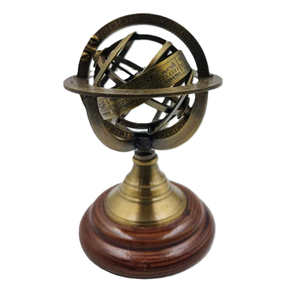 Indian Made Brass Armillary Globe with celestial rings With Centre Globe as Earth For The Display On <b>Desk</b> and office Wholesale - Product Image 1