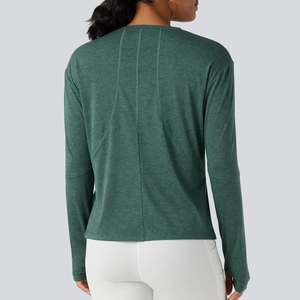 Camiseta Deportiva de Manga Larga para Mujer, Secado Rápido, Transpirable, para Yoga, Adelgazante, Fitness, 100% Poliéster Ecológico, Tallas Grandes - Product Image 2