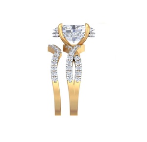 Anillo de Compromiso de Diamante Cultivado en Laboratorio con Corte Ovalado, Chapado en Oro sobre Plata 925, Anillo de Boda Solitario para Mujer, Certificado por Terceros - Product Image 2