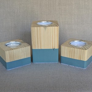 Porte-bougie en bois artisanal, support de bougie en bois naturel, décoration rustique pour la maison et centre de table, OEM/ODM - Product Image 1