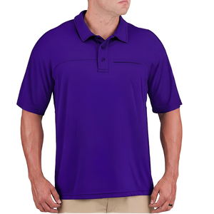 Chemise noire unie à manches courtes pour homme avec poche poitrine, en tissu tricoté anti-plis à séchage rapide, style décontracté - Product Image 6