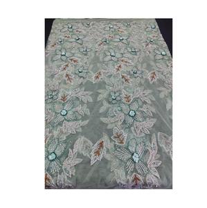 Tissu en polyester brodé avec de lourdes paillettes et perles colorées, matière pour robes de filles, vente en gros - Product Image 3