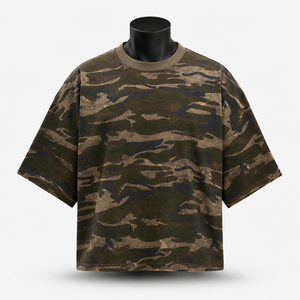 T-shirt de sport d'été surdimensionné en coton 100% tricoté, style japonais, broderie solide, streetwear, tactique, logo personnalisé - Product Image 5