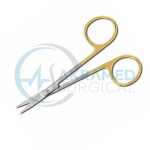 Ciseaux ophtalmiques en acier inoxydable de qualité supérieure, manche droit doré, instrument chirurgical de microchirurgie, certifié CE - Product Image 5