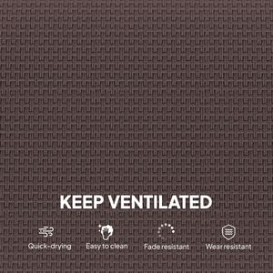 Set di 2 poltrone a dondolo singole marroni con struttura leggera in metallo e rete - Product Image 6